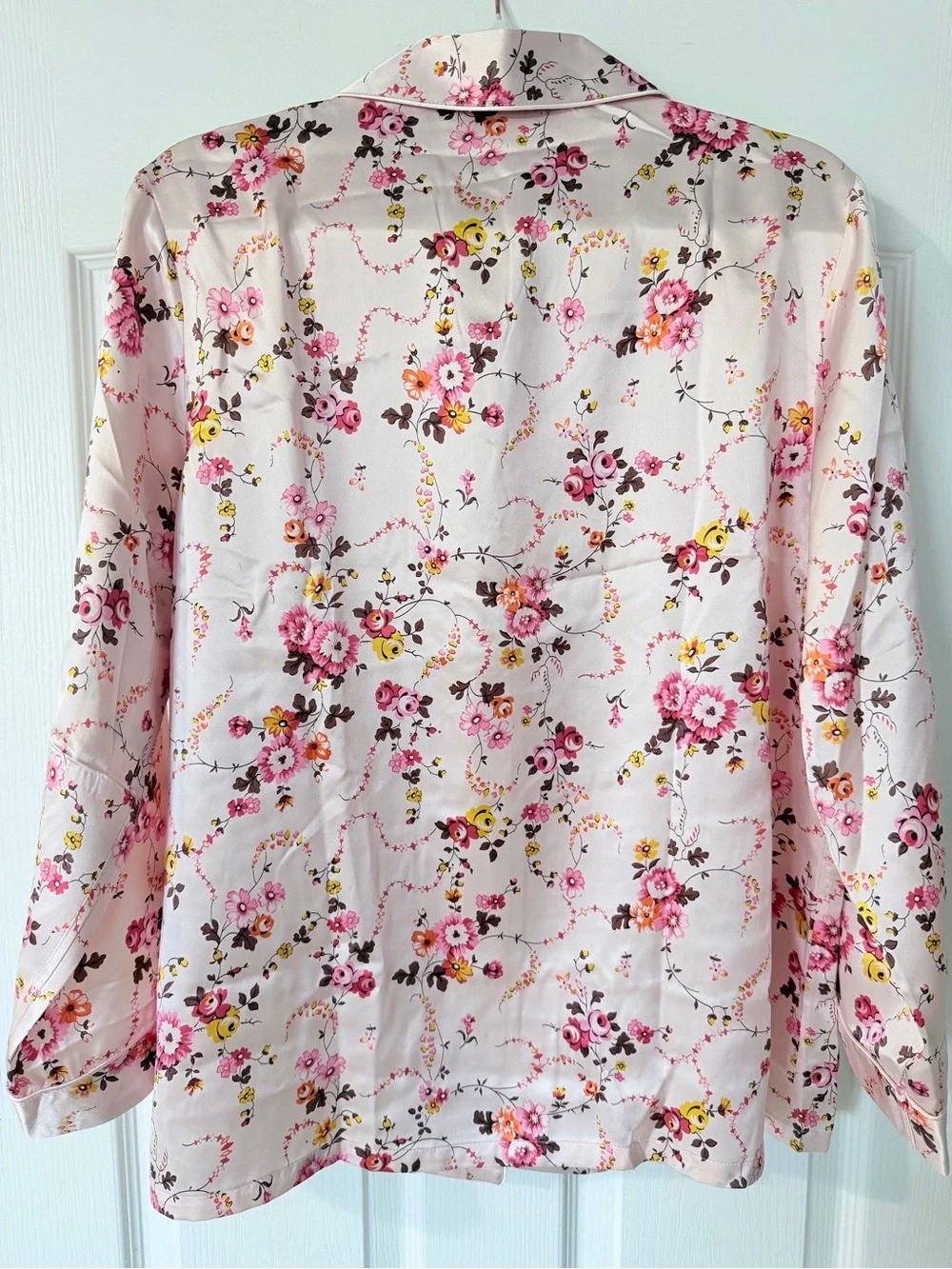 {Daerli} 100% Chinese Mulberry Silk Floral Sleepwear Luxury Pajama Set - NWT